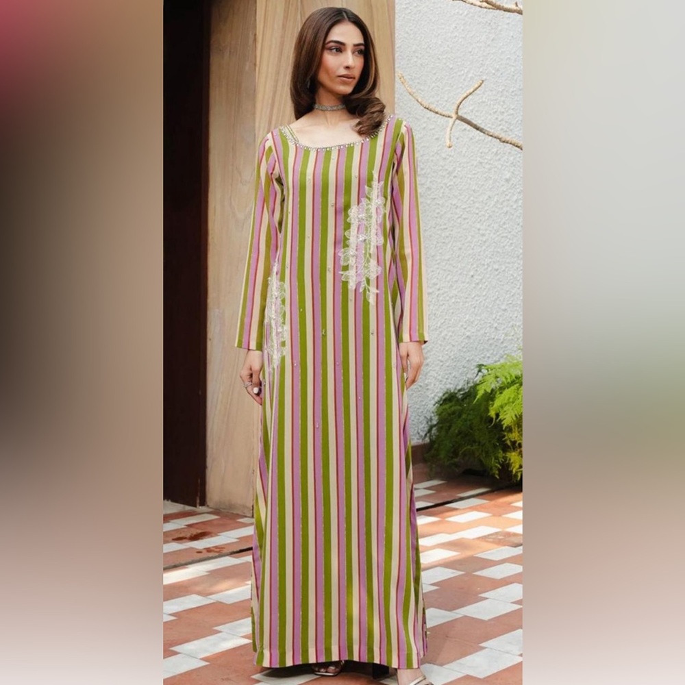 Striped Multicolor Long Sleeve Dress